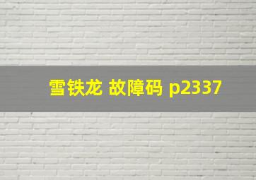 雪铁龙 故障码 p2337